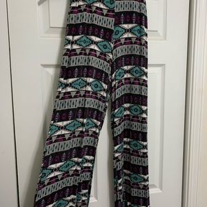 wide leg aztec print pants